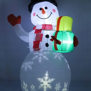 12W Piepūšamais sniegavīrs ar LED apgaismojumu (Sniegpārslas) - 150 cm