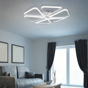 LED dekoratīvā griestu lampa “Triangles” balta  ar tālvadības pulti 72W, 5760lm