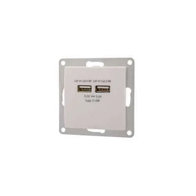 Dubultā USB ligzda “Modern” (balts)