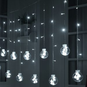 Daudzfuncionāls BUMBIŅU AIZKARS- Ziemassvētku dekors ar 108 LED gaismas diodēm un 8 darbības režīmiem, auksts