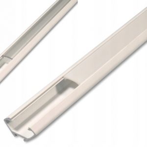 Leņķveida PVC 1m, LED lentes profils (balts) + balts stikls