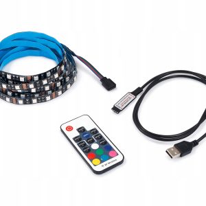 LED lentes komplekts televizora fona apgaismojumam 5V | 5050 | 60LED/m | 3 m | IP65 | RGB + USB+ tālvadības pults