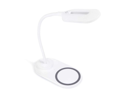 LED Galda Lampa – balta ar iebūvētu bezvadu lādētāju telefonam