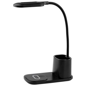 LED Galda Lampa – Nina melna ar iebūvētu bezvadu lādētāju telefonam