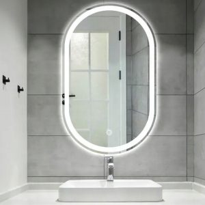Spogulis ar iebūvētu LED apgaismojumu 80x60cm, ovāls