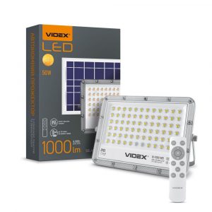 Solārais LED prožektors 50W, 1000lm,5000K, ar sensoru un tālvadības pulti, IP65