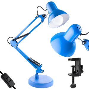 Galda Lampa - TOBI E27, zila+ galda stiprinājums