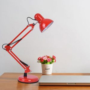 Galda Lampa - TOBI E27, sarkana+ galda stiprinājums