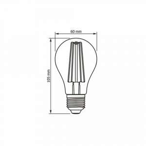 LED Spuldze Videx Filament E27, A60, 10W, 1200 Lm, 4000K