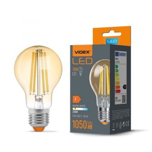 LED Spuldze Videx Filament Amber E27, A60, 10W, 1050 Lm, 2200K