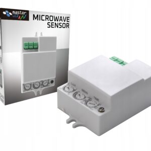 Mikroviļņu kustības sensors ar kabeli 360°/180° balts IP20
