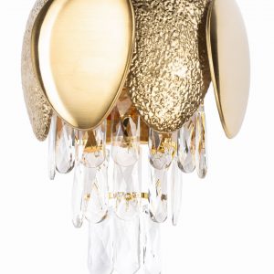 Luksusa kristāla sienas lampa Luxury Gold