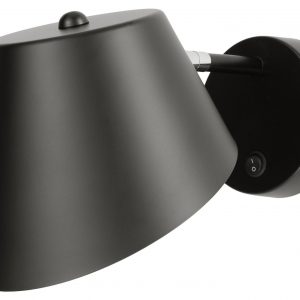 Regulējama melna sienas lampa ar Fenix ​​slēdzi