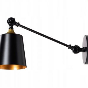 Regulējama melna metāla LOFT sienas lampa