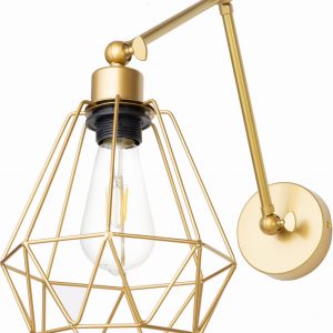 Regulējama metāla zelta dimanta sienas lampa