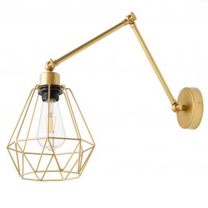 Regulējama metāla zelta dimanta sienas lampa
