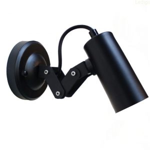 Regulējama maza, melna elastīga sienas lampa