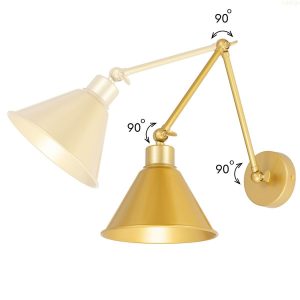Regulējama metāla sienas lampa