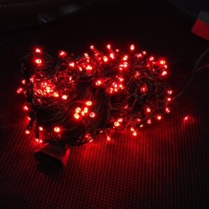 LED Ziemassvētku virtene, 15.3W, sarkana gaisma, 300 lampiņas, 24m, IP20, 220V