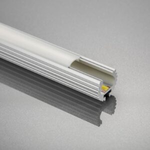 LED alumīnija profils (stienis)-GLAX , 2m, Sudraba + Balts stikls