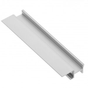 LED alumīnija profils montāžai plauktos-GLAX , 2m, Sudraba + Balts stikls