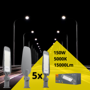 5 gab. -LED Ielu Laterna - Videx 150W, 15000lm, 5000K, IP65