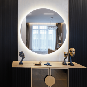 Spogulis ar iebūvētu LED apgaismojumu Ø80 cm