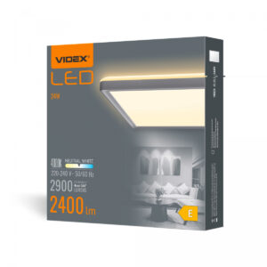 LED Griestu Plafons Videx - DL3S, 24W, 2900lm, 4000k, IP20, Balts