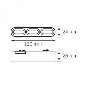 Gaismeklis-VIDEX LD13B 5,5W, 4000K, 48V, Melns, 12cm