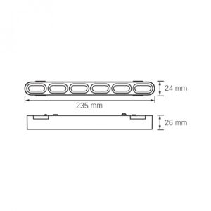 Gaismeklis-VIDEX LD16B 11W, 4000K, 48V, Melns, 24cm