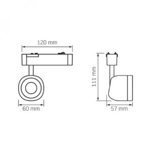 Gaismeklis-VIDEX LA76B 8,5W, 4000K, 48V, Melns