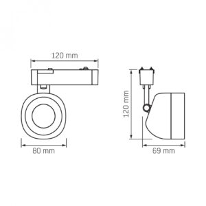 Gaismeklis-VIDEX LA78B 18W, 4000K, 48V, Melns